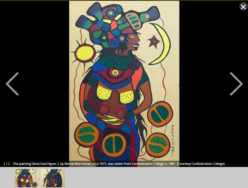 Stolen Norval Morrisseau paintings returned to Confederation College after 40 years