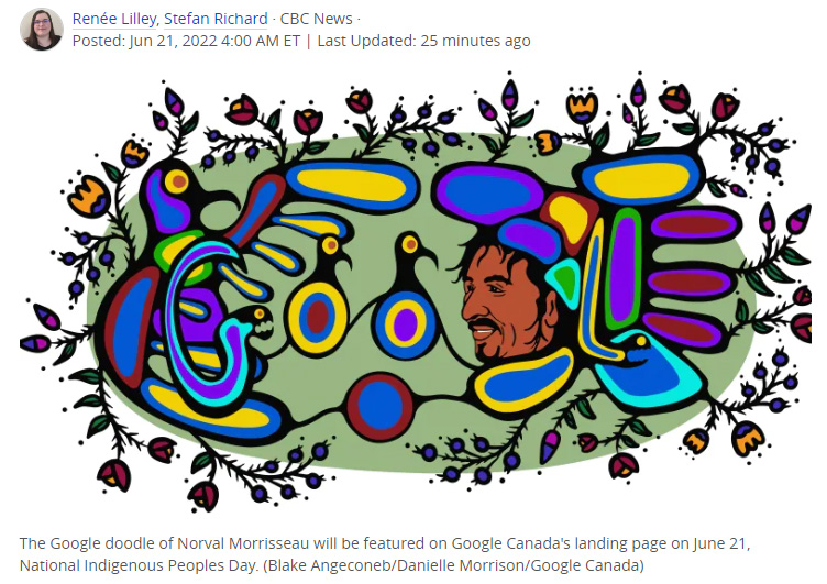 Norval Morrisseau who created Woodland art style featured in Google doodle